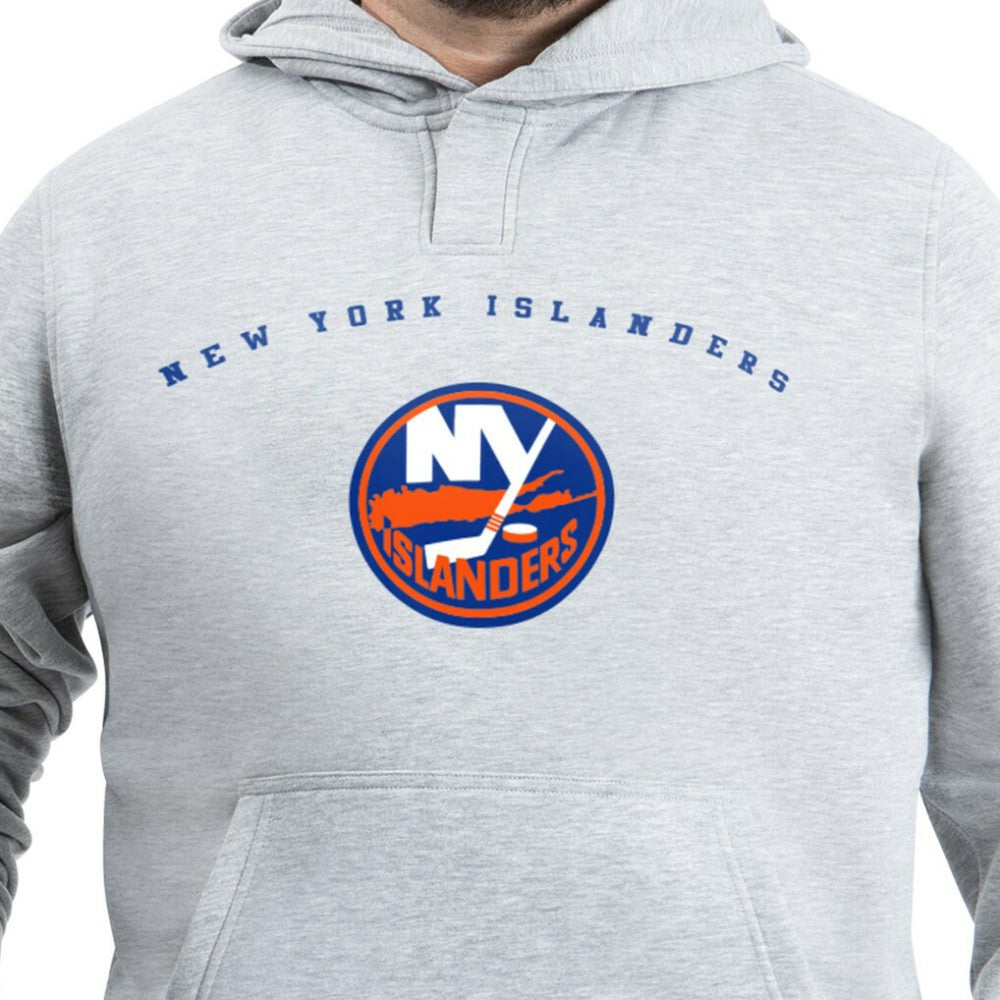 NHL New York Islanders G-III Sports by Carl Banks Adaptive Classic Team Arc Fleece Hoodie - Gray