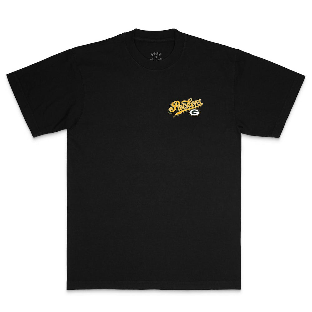 Green Bay Packers Born x Raised Unisex Pro Script T-Shirt Black