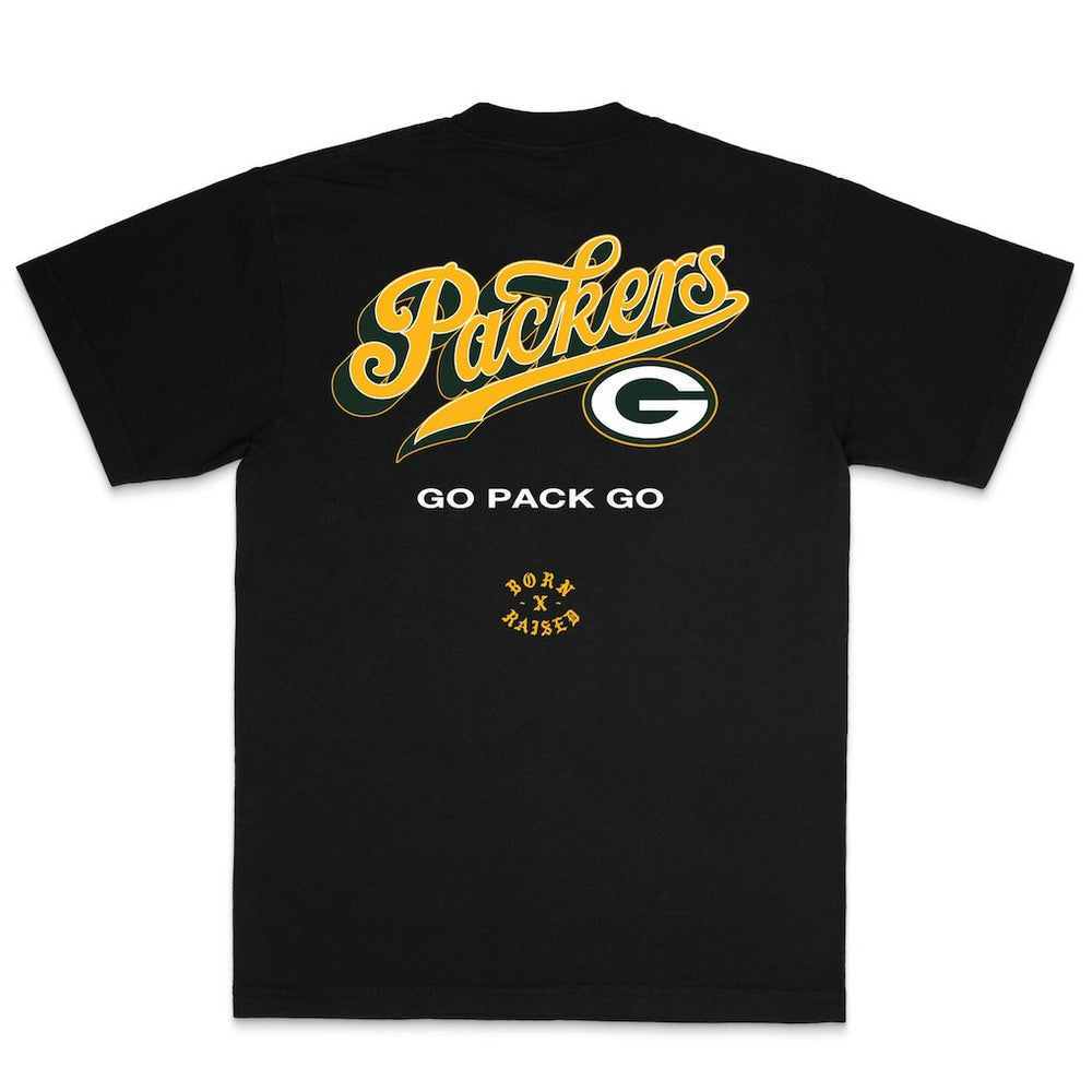 Green Bay Packers Born x Raised Unisex Pro Script T-Shirt Black