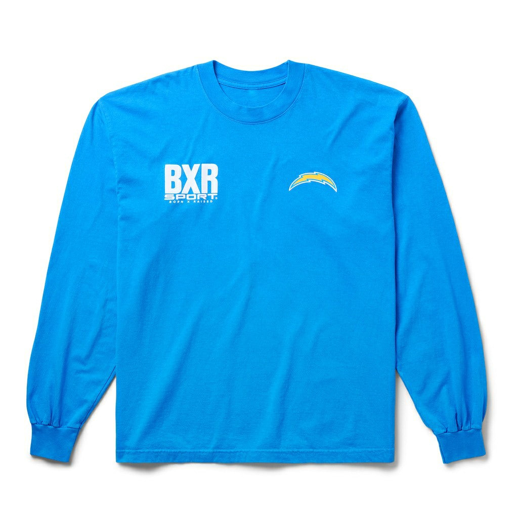 Los Angeles Chargers Born x Raised Unisex Long Sleeve Local T-Shirt Powder Blue