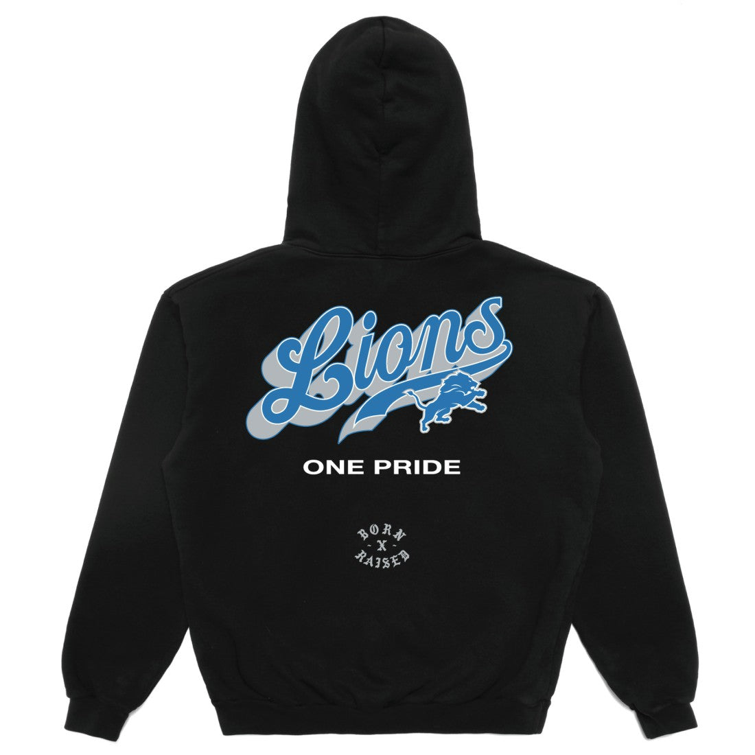 Detroit Lions Born x Raised Unisex Pro Script Hoodie Black