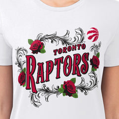 Toronto Raptors G-III 4Her by Carl Banks Women's Super-Slim Fit Lightweight Roses Crew Neck T-Shirt White