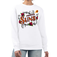 Phoenix Suns G-III 4Her by Carl Banks Women's Roses Fleece Tri-Blend Sweatshirt White
