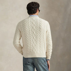New York Yankees Polo Ralph Lauren Wool-Alpaca Sweater - Cream