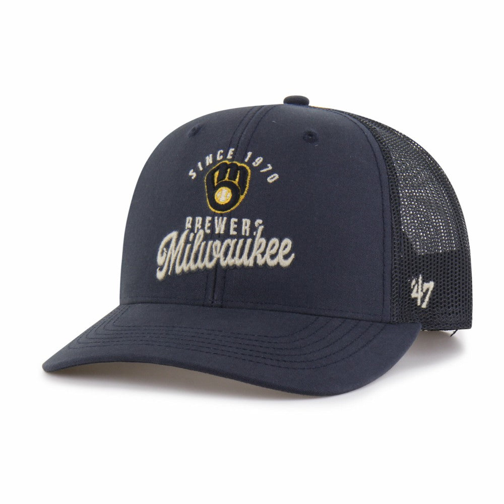 Milwaukee Brewers '47 Pitstop Trucker Adjustable Hat - Navy Hats