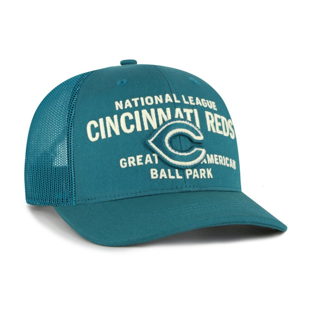 Cincinnati Reds '47 Contemporary Hitch Adjustable Trucker Hat - Teal Hats