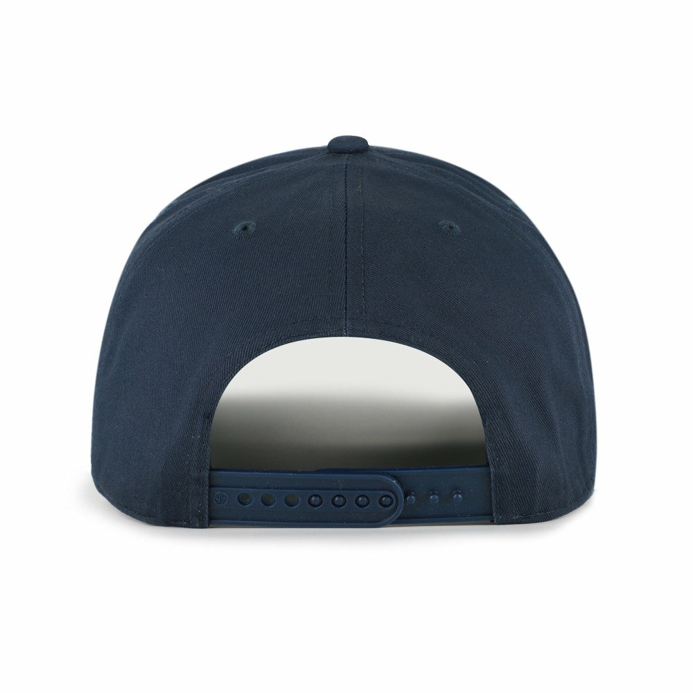Cleveland Guardians '47 Cooperstown Break Wood Suede Hitch Adjustable Hat - Navy/Brown Hats