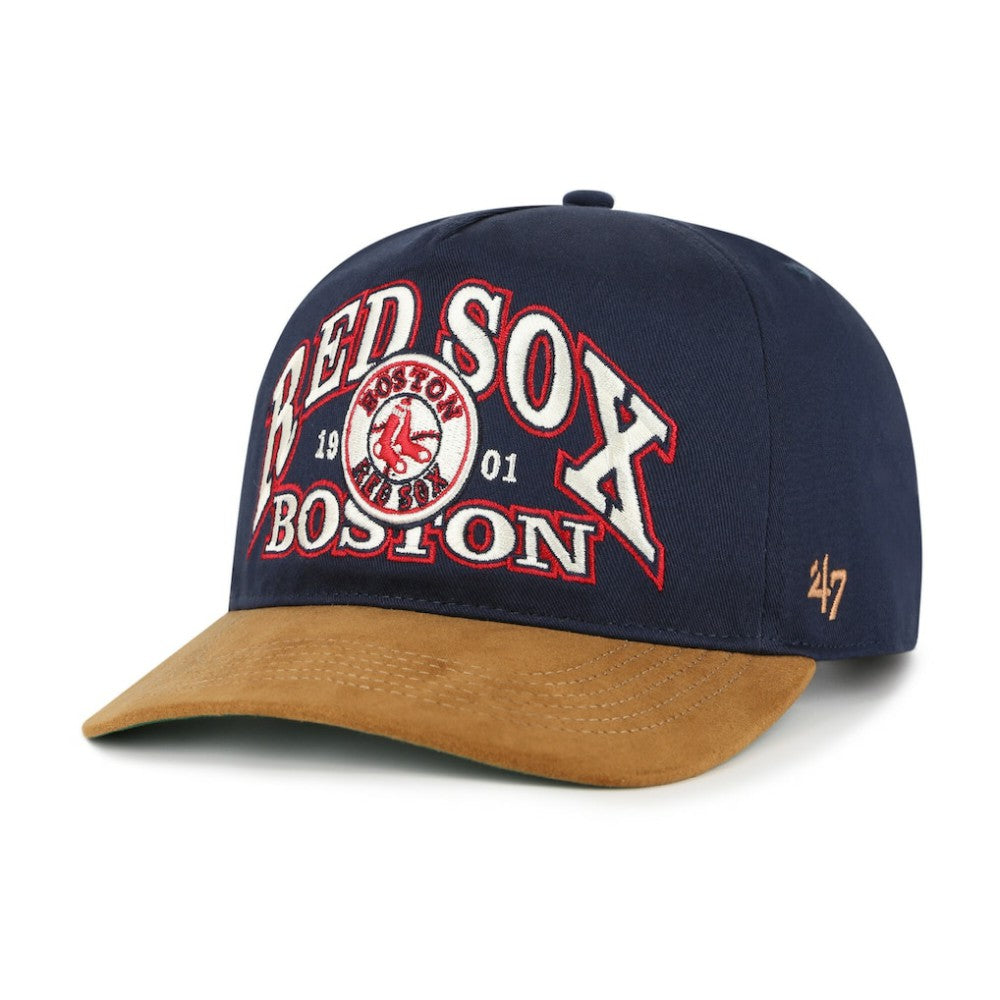 Boston Red Sox '47 Cooperstown Break Wood Suede Hitch Adjustable Hat - Navy/Brown Hats