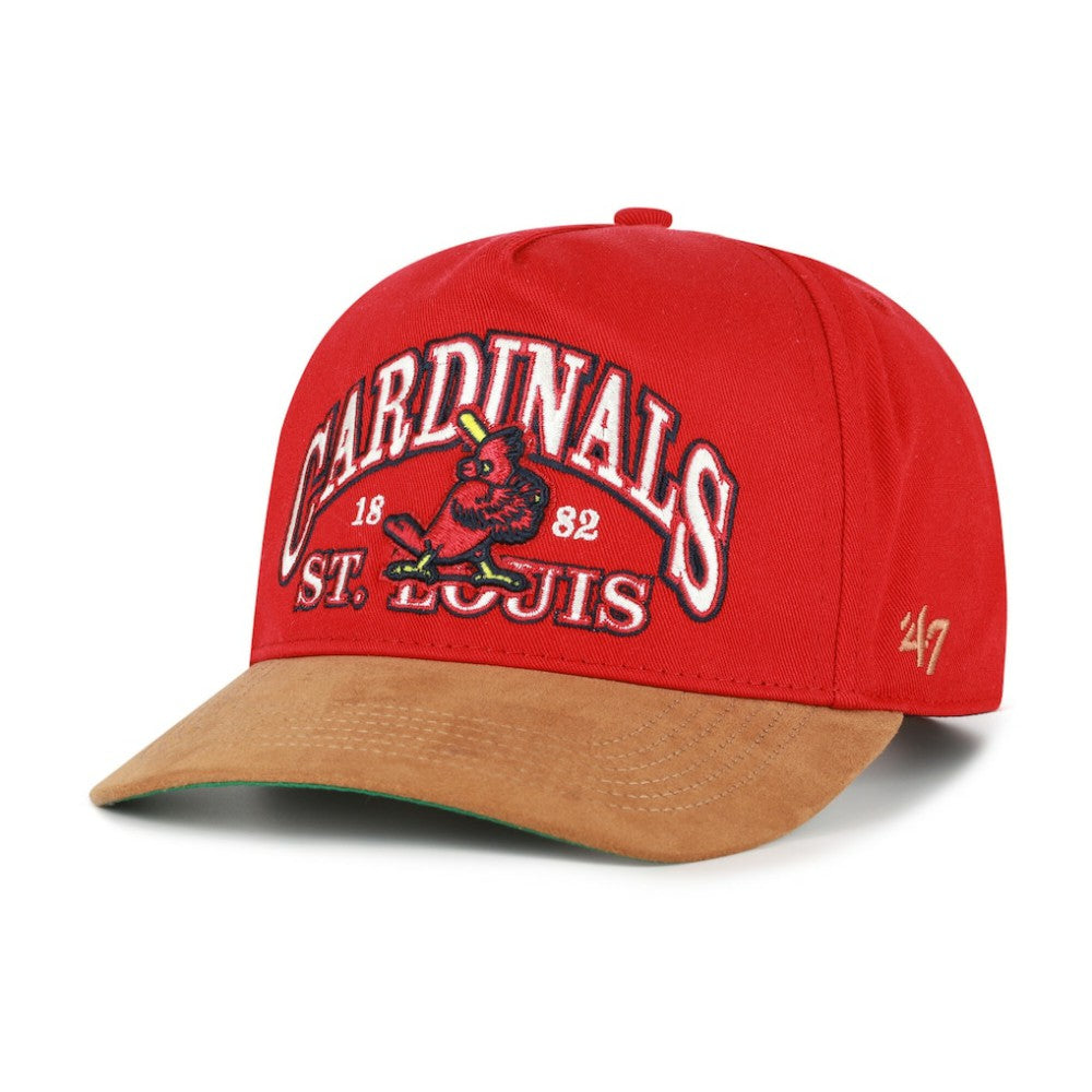 St. Louis Cardinals '47 Cooperstown Break Wood Suede Hitch Adjustable Hat - Red/Brown Hats