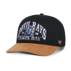 Tampa Bay Rays '47 Cooperstown Break Wood Suede Hitch Adjustable Hat - Black/Brown Hats