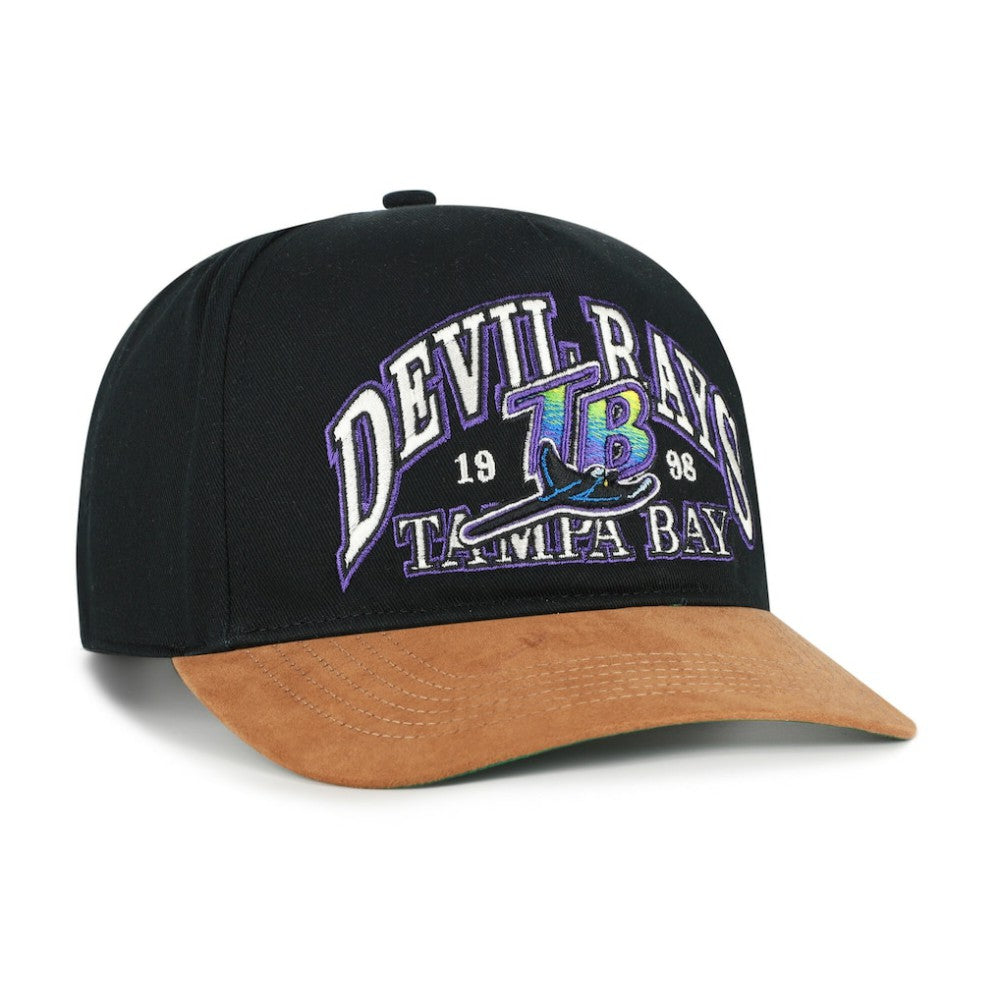 Tampa Bay Rays '47 Cooperstown Break Wood Suede Hitch Adjustable Hat - Black/Brown Hats