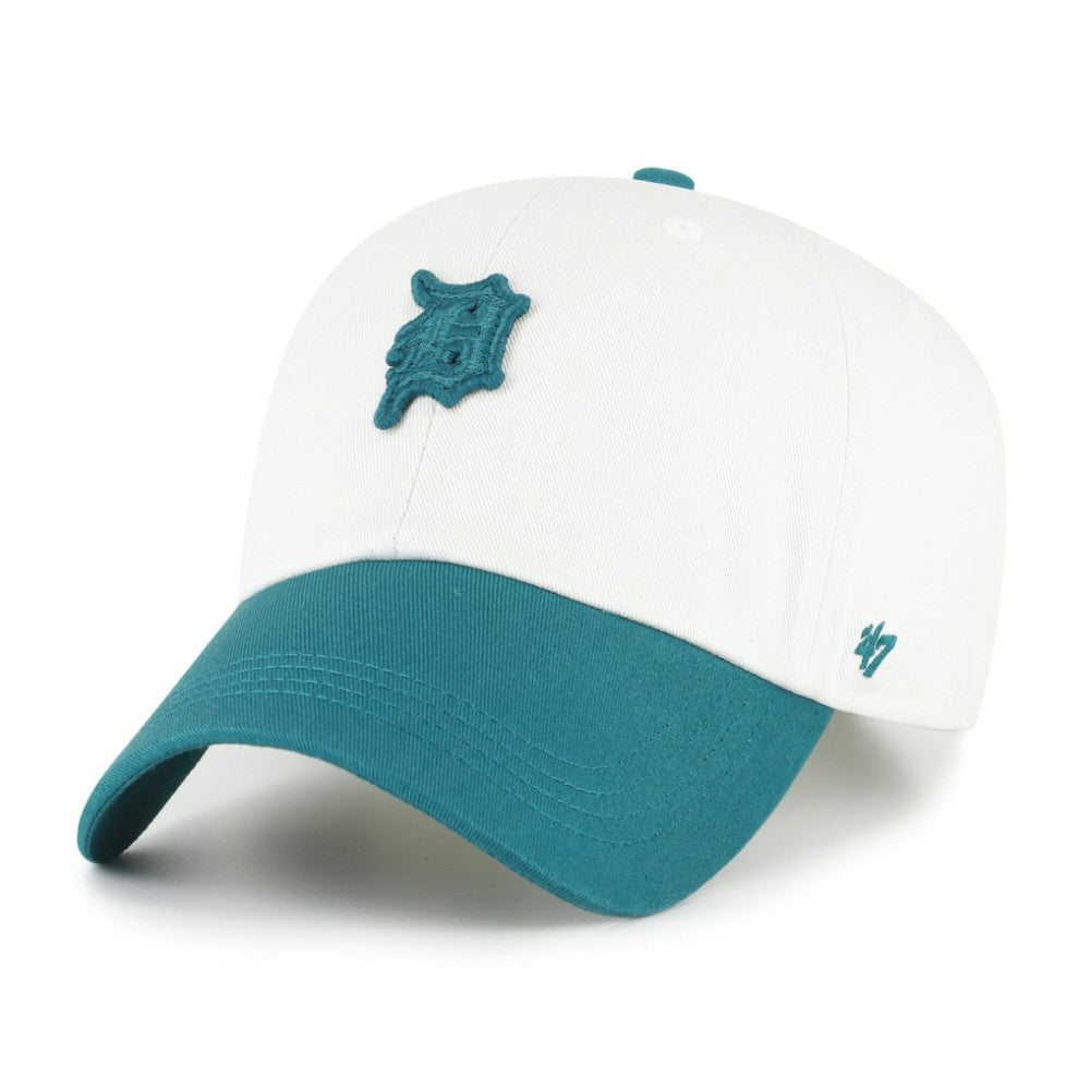 Detroit Tigers '47 Contemporary Tonal Clean Up Adjustable Hat - White/Teal Hats