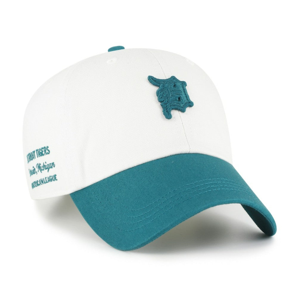 Detroit Tigers '47 Contemporary Tonal Clean Up Adjustable Hat - White/Teal Hats