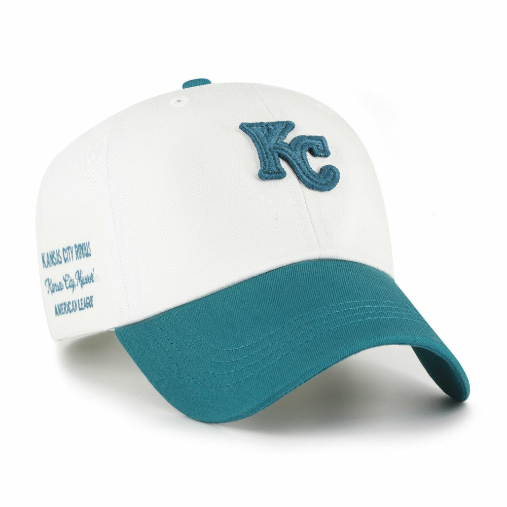 Kansas City Royals '47 Contemporary Tonal Clean Up Adjustable Hat - White/Teal Hats