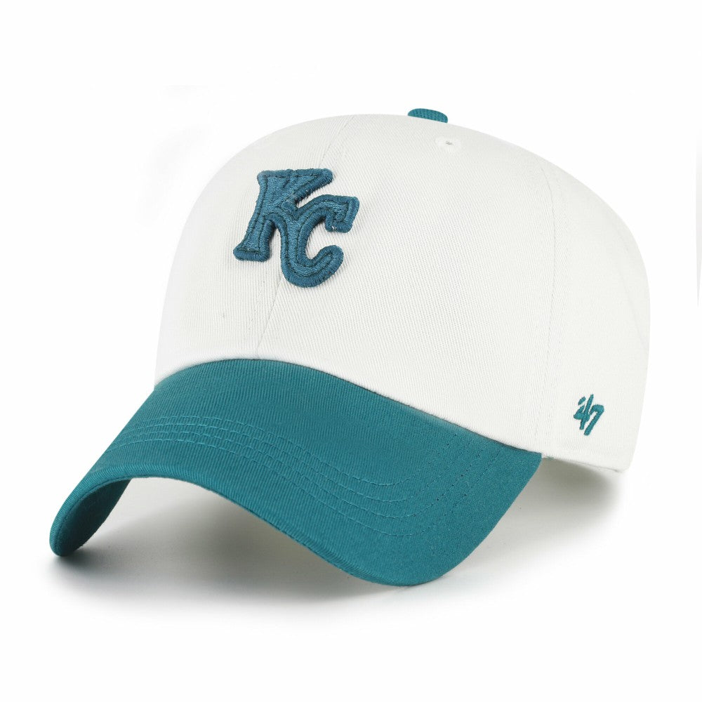 Kansas City Royals '47 Contemporary Tonal Clean Up Adjustable Hat - White/Teal Hats