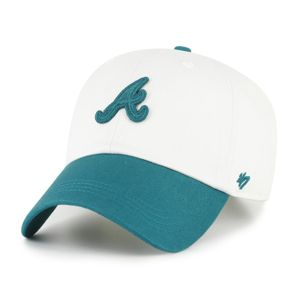 Atlanta Braves '47 Contemporary Tonal Clean Up Adjustable Hat - White/Teal Hats