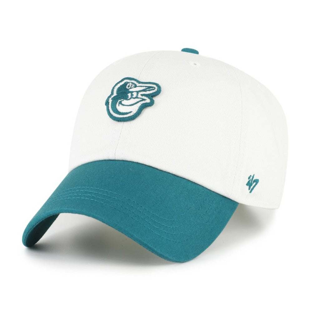Baltimore Orioles '47 Contemporary Tonal Clean Up Adjustable Hat - White/Teal Hats