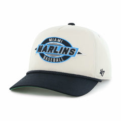 Miami Marlins '47 Youth Frame Out Hitch Adjustable Hat - Natural/Black Hats