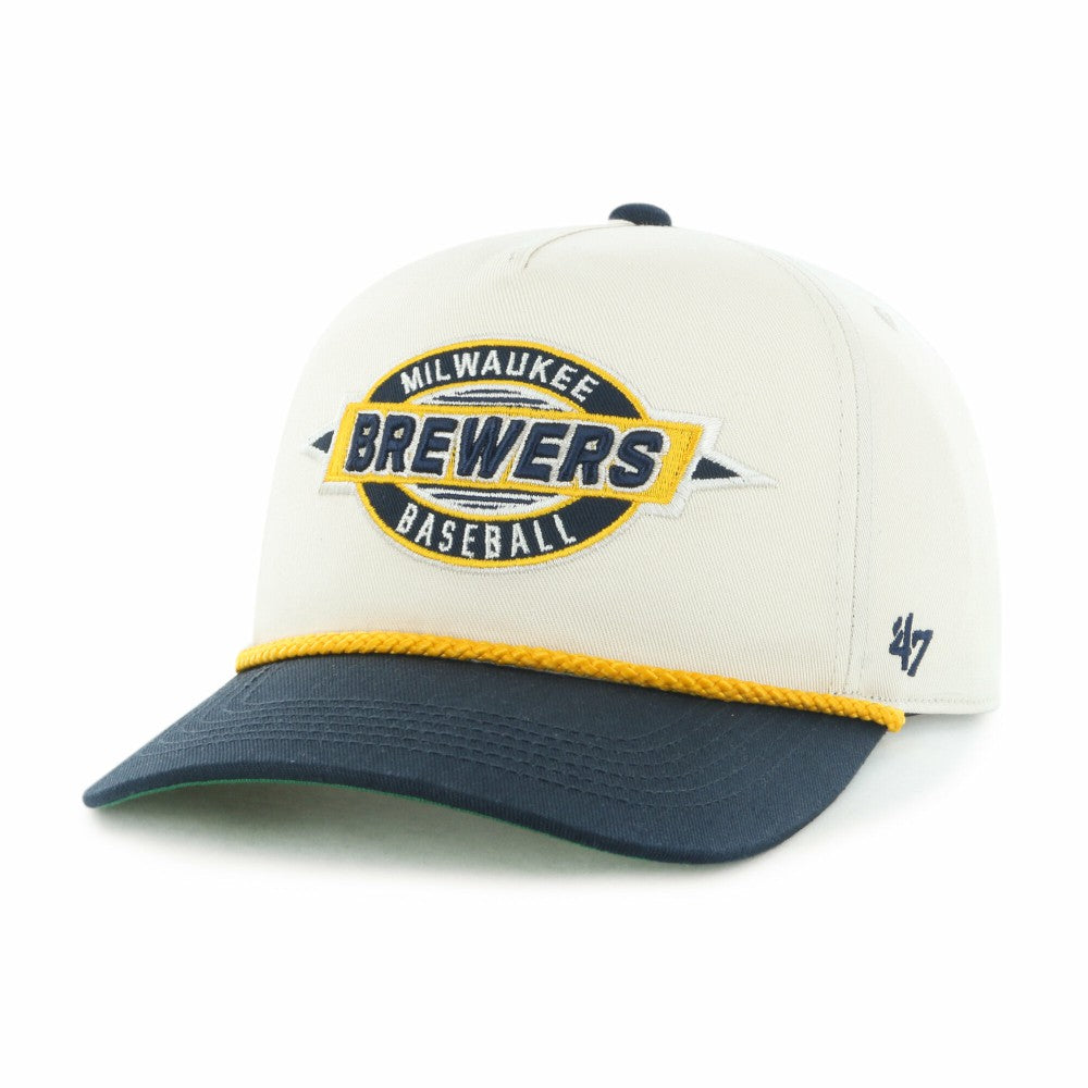 Milwaukee Brewers '47 Youth Frame Out Hitch Adjustable Hat - Natural/Navy Hats
