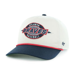 Atlanta Braves '47 Youth Frame Out Hitch Adjustable Hat - Natural/Navy Hats