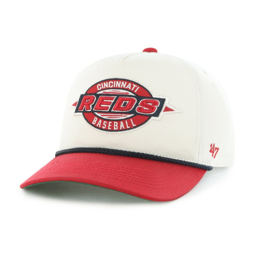 Cincinnati Reds '47 Youth Frame Out Hitch Adjustable Hat - Natural/Red Hats