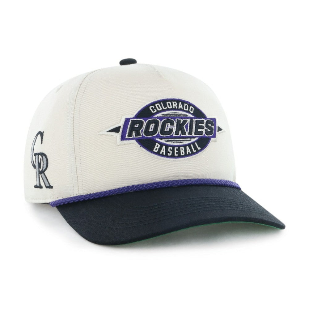 Colorado Rockies '47 Youth Frame Out Hitch Adjustable Hat - Natural/Black Hats