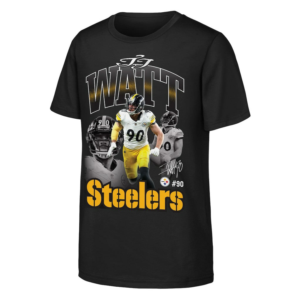 T.J. Watt Pittsburgh Steelers Outerstuff Youth Triple Pic T-Shirt Black