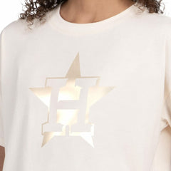 Houston Astros Starter Women's Pastels Boxy Cropped T-Shirt - Cream T-shirts