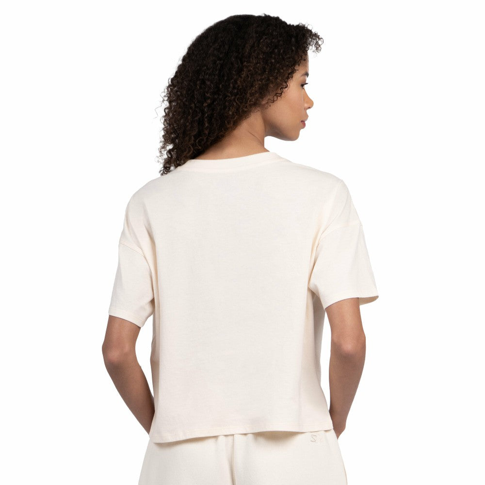 Milwaukee Brewers Starter Women's Pastels Boxy Cropped T-Shirt - Cream T-shirts