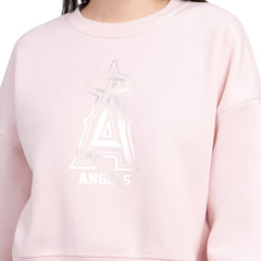 Los Angeles Angels Starter Women's Pastels Boxy Fleece Sweatshirt - Light Pink Sweatshirts