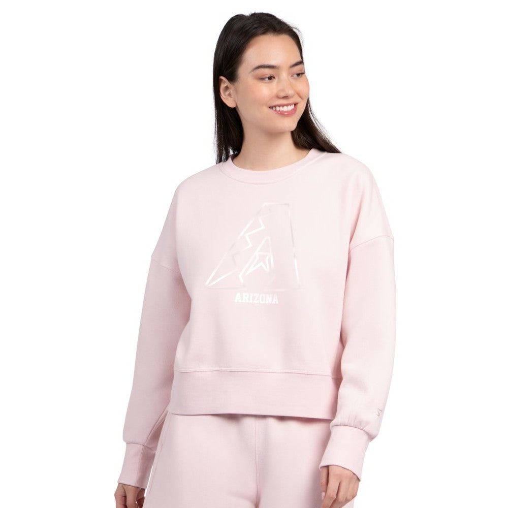 Arizona Diamondbacks Starter Women's Pastels Boxy Fleece Sweatshirt - Light Pink Sweatshirts