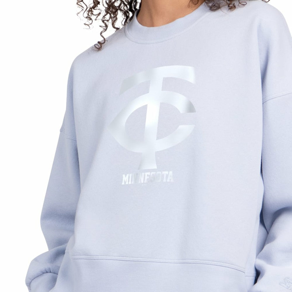 Minnesota Twins Starter Women's Pastels Boxy Fleece Sweatshirt - Light Blue Sweatshirts