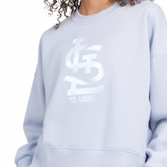St. Louis Cardinals Starter Women's Pastels Boxy Fleece Sweatshirt - Light Blue Sweatshirts