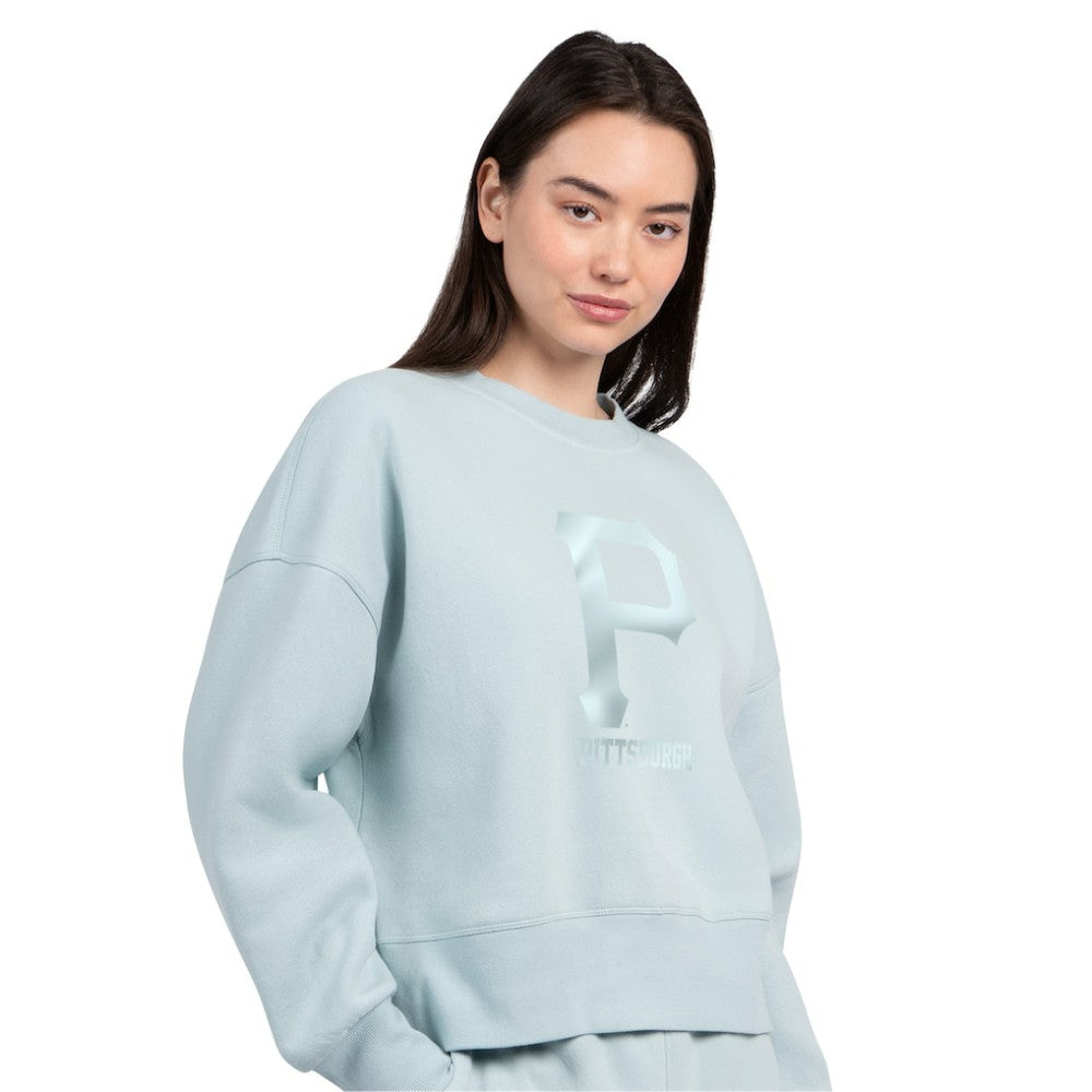 Pittsburgh Pirates Starter Women's Pastels Boxy Fleece Sweatshirt - Mint Sweatshirts