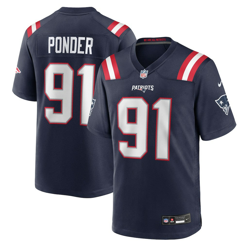 NFL Elijah Ponder New England Patriots Team Game Jersey - Navy