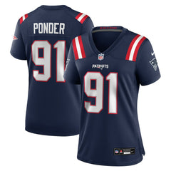 NFL Elijah Ponder New England Patriots Women's Team Game Jersey - Navy