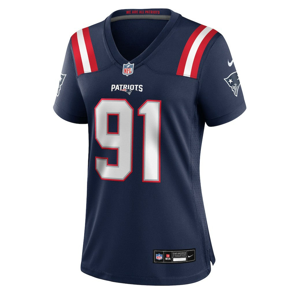 NFL Elijah Ponder New England Patriots Women's Team Game Jersey - Navy
