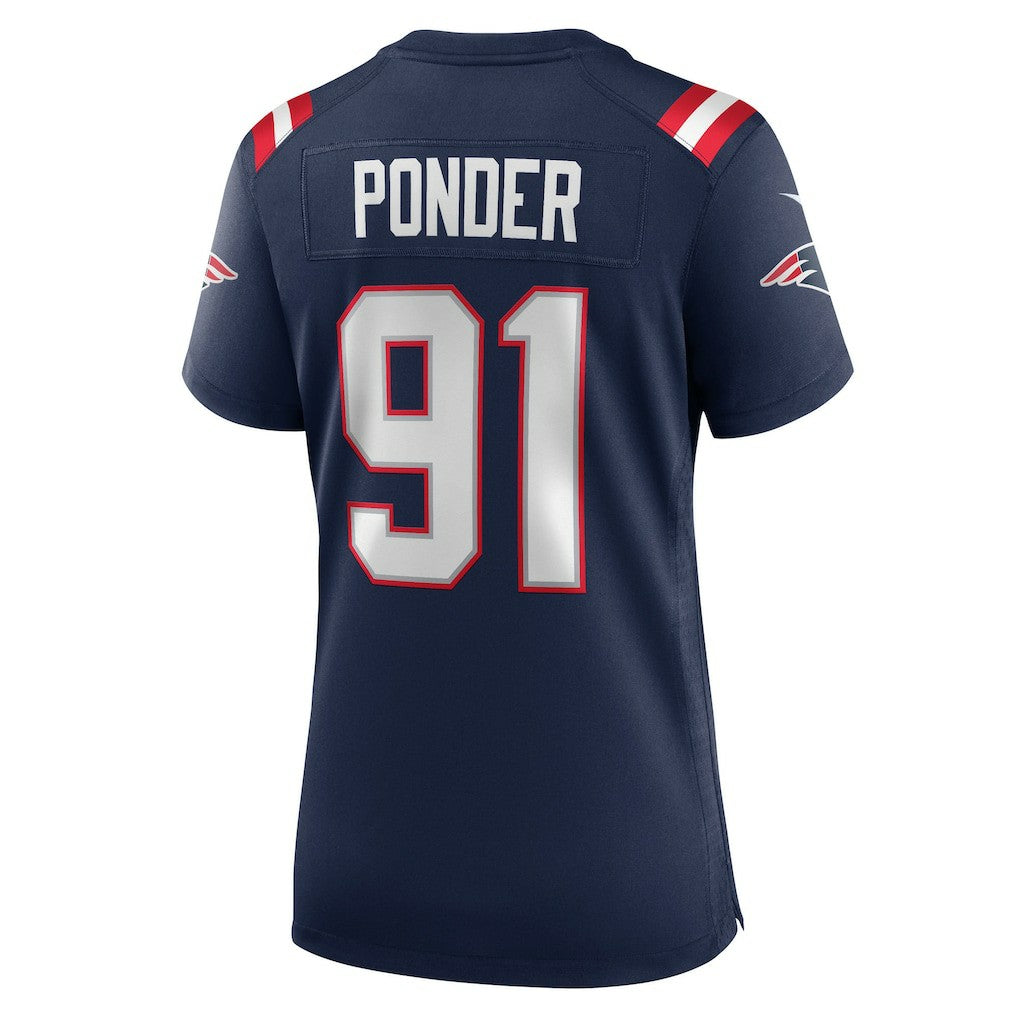 NFL Elijah Ponder New England Patriots Women's Team Game Jersey - Navy