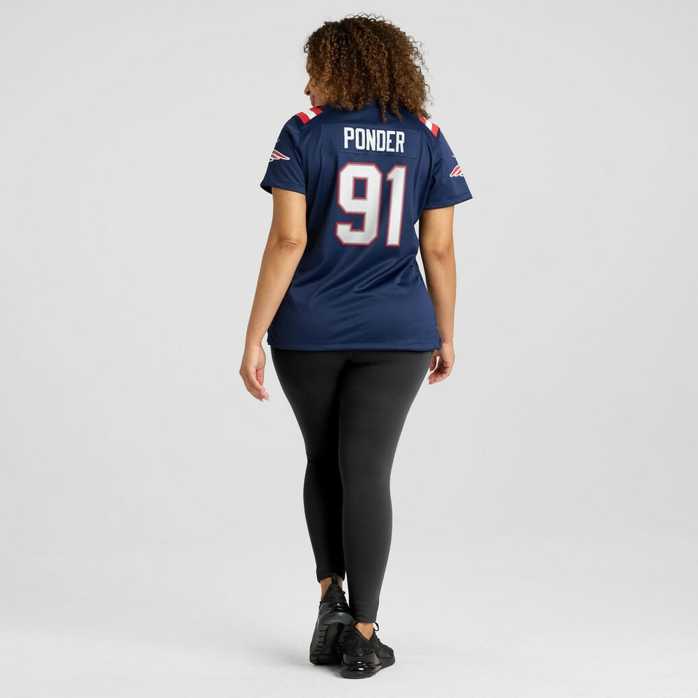 NFL Elijah Ponder New England Patriots Women's Team Game Jersey - Navy