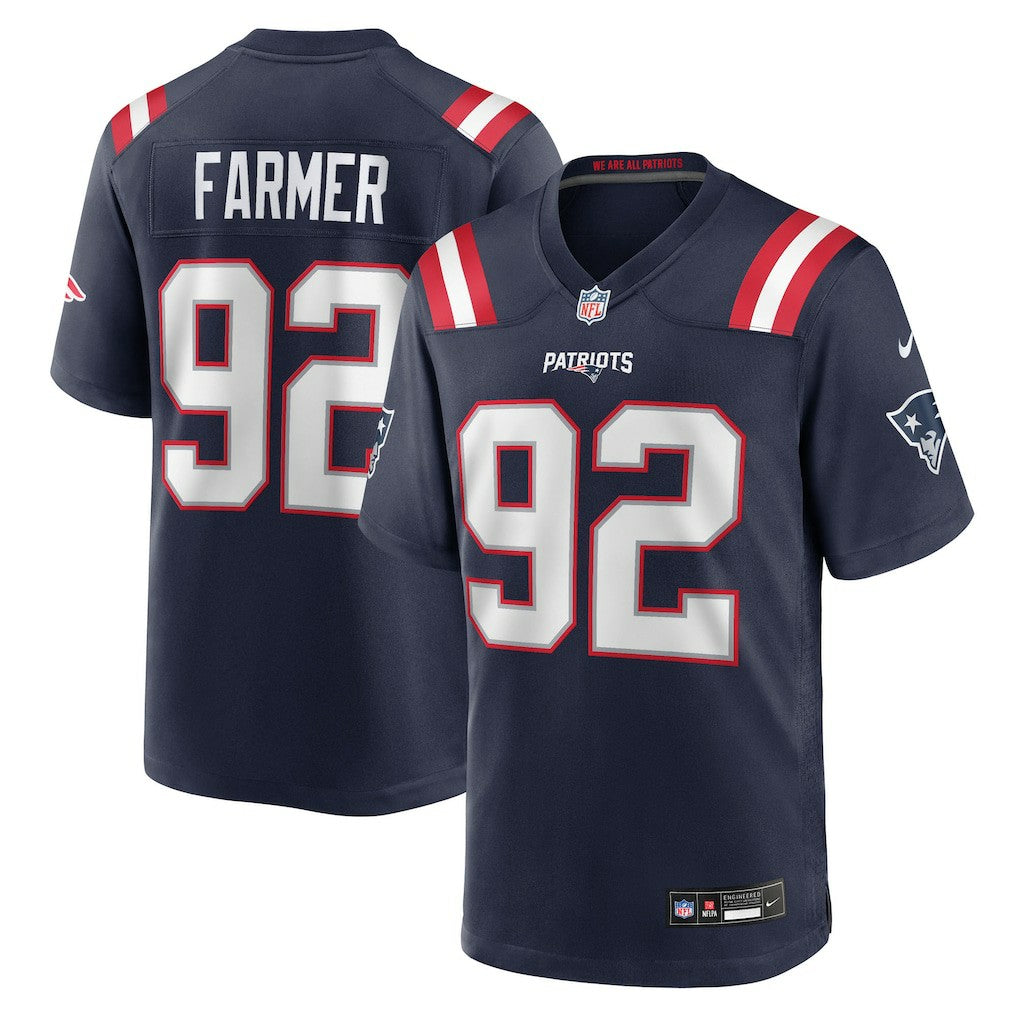 NFL Joshua Farmer New England Patriots Team Game Jersey - Navy