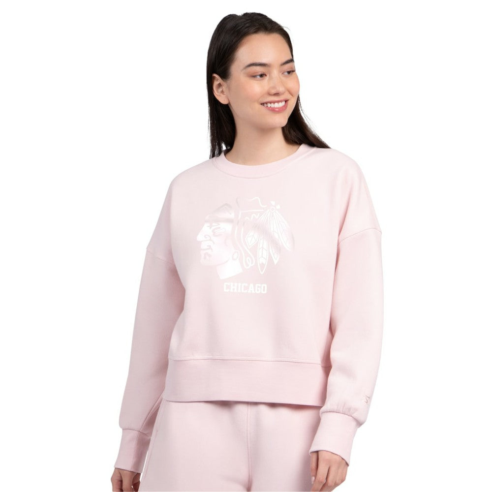 NHL Chicago Blackhawks Starter Women's Boxy Cropped Sweatshirt - Pink