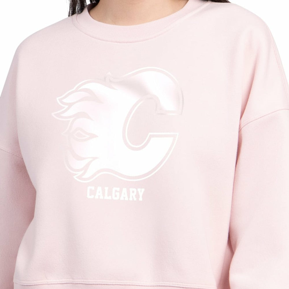 NHL Calgary Flames Starter Women's Boxy Cropped Sweatshirt - Pink