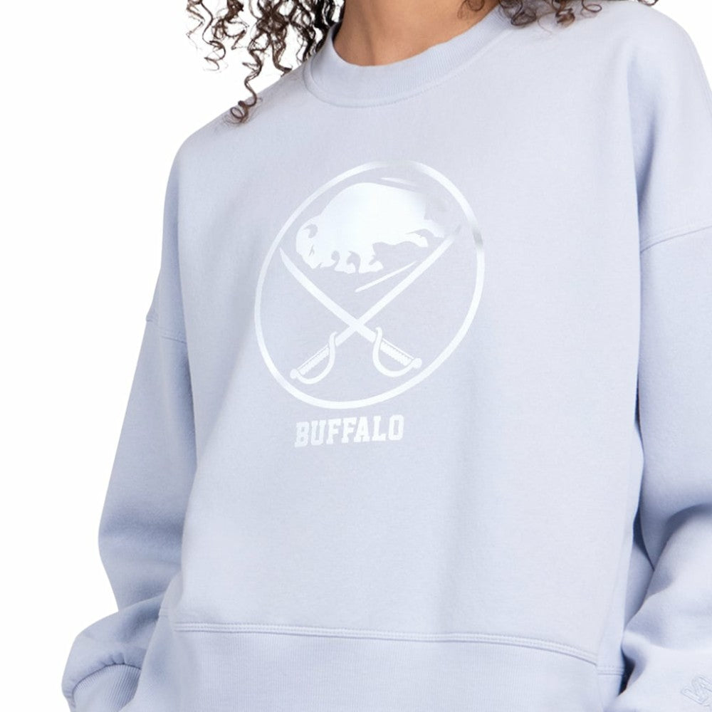 NHL Buffalo Sabres Starter Women's Boxy Cropped Sweatshirt - Blue