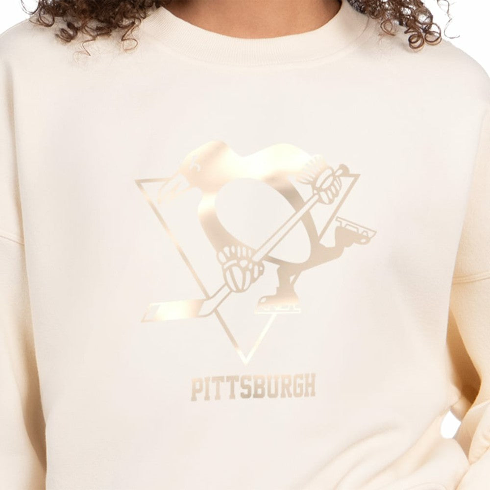 NHL Pittsburgh Penguins Starter Women's Boxy Cropped Sweatshirt - Cream