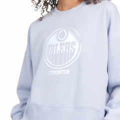 NHL Edmonton Oilers Starter Women's Boxy Cropped Sweatshirt - Blue