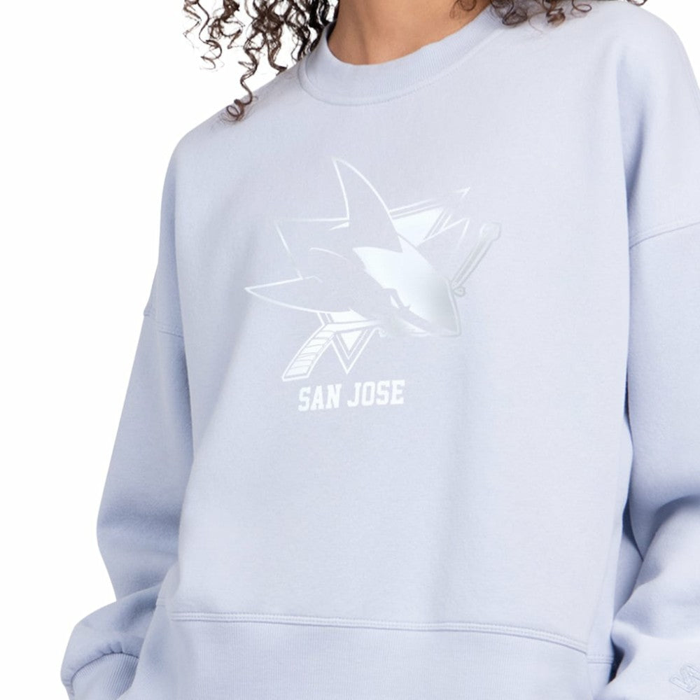 NHL San Jose Sharks Starter Women's Boxy Cropped Sweatshirt - Blue