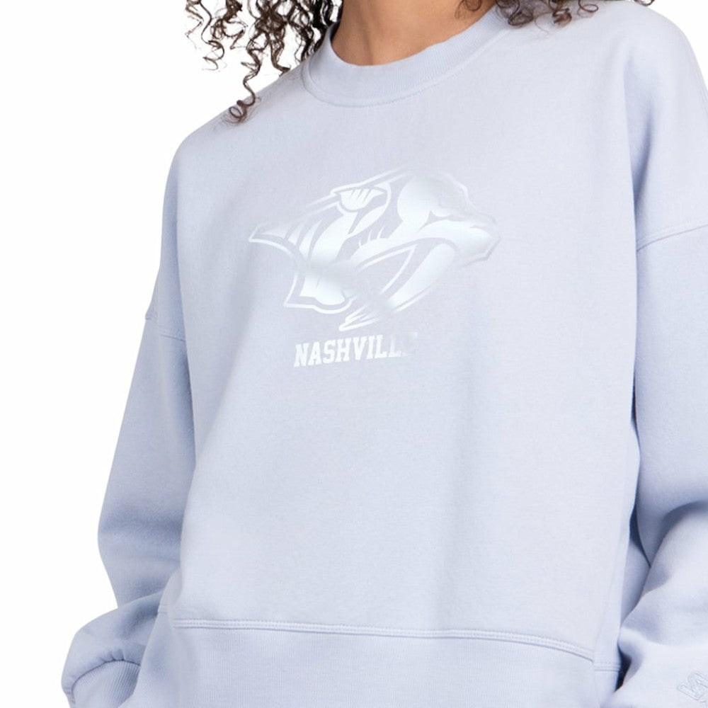 NHL Nashville Predators Starter Women's Boxy Cropped Sweatshirt - Blue