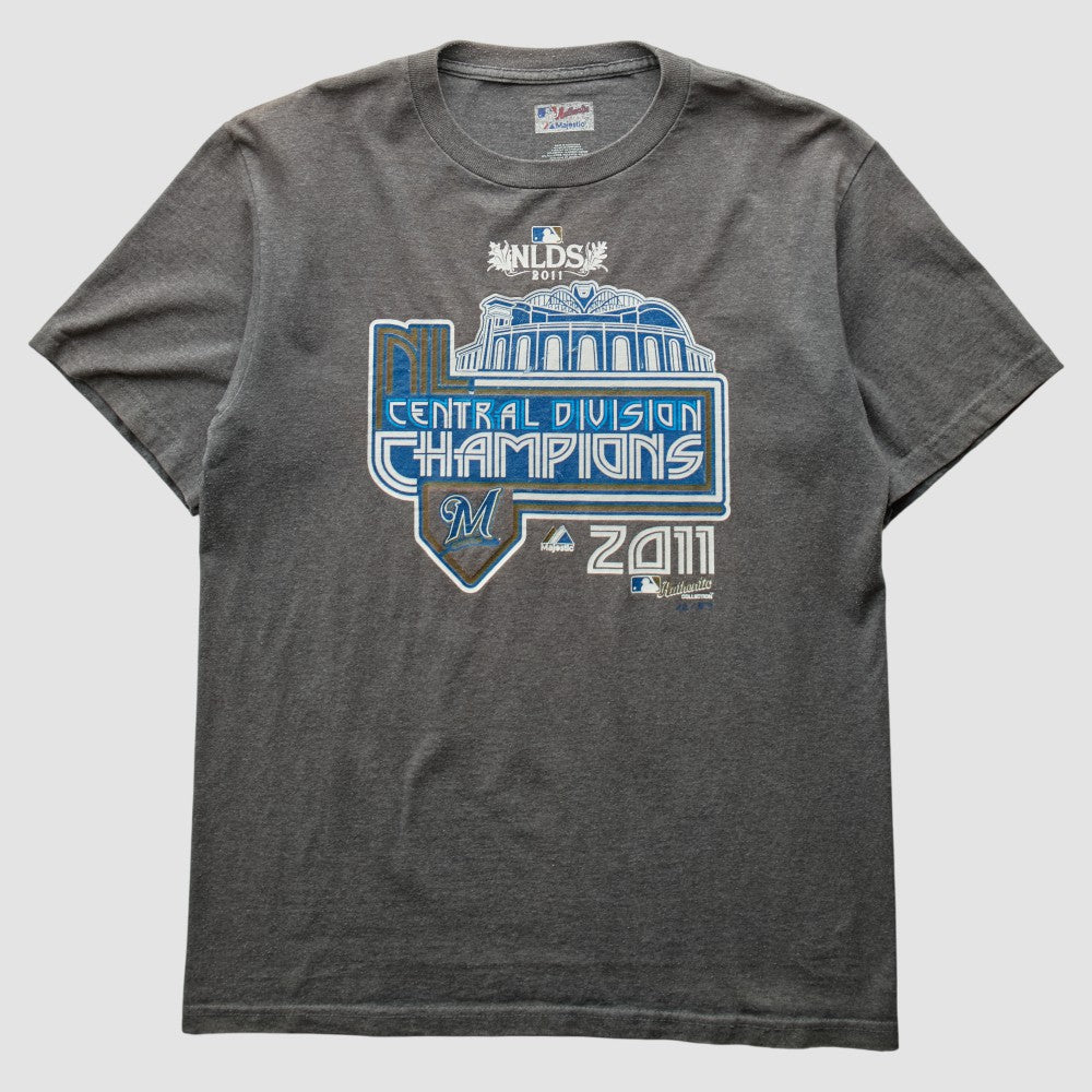 Milwaukee Brewers Majestic 2011 T-Shirt - Gray - M by Fanatics Real Vintage T-shirts