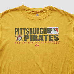 Pittsburgh Pirates Majestic 2008 T-Shirt - Yellow - L by Fanatics Real Vintage T-shirts