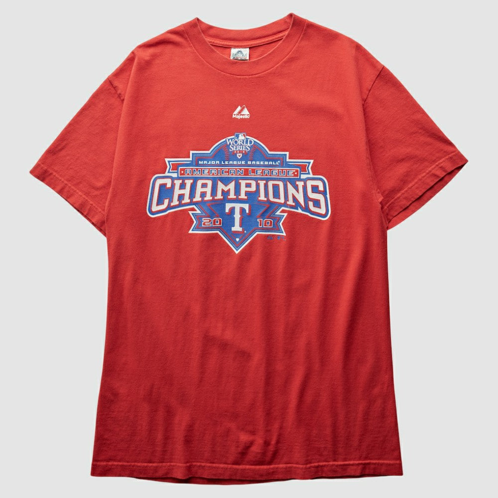 Texas Rangers Majestic 2010 T-Shirt - Red - S by Fanatics Real Vintage T-shirts